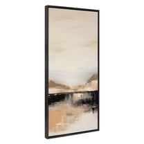 Kate and Laurel Sylvie Peaceful Landscape II Framed Canvas Wall Art by Amy Lighthall, 18x40 Black, Modern Abstract Landscape Art for Wall