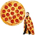 thumbnail image 2 of SSNTSY Pizza Weighted Blankets, Food Blanket, Realistic Throw Blanket, 35 inch Round Soft Flannel Blanket for Home Office Couch Chair Decoration, 2 of 5