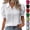 Black, variant on Women's Elegant Short Sleeve Blouse Plus Size Puff Sleeve Hollow V Neck Evening Top