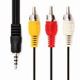thumbnail image 6 of New 3 Rca Male To 3.5Mm Male Cable Adapter Audio Video Cord Av Aux Cable 3Ft, 6 of 6