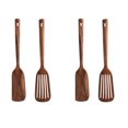 thumbnail image 1 of Utensilios de cocina de madera, 4 cucharas y espátulas de madera para cocinar, elegantes, utensilios de cocina para uso doméstico y cocina, 1 of 6