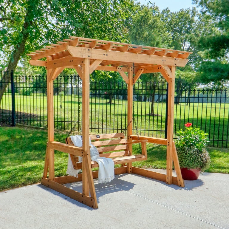 Backyard Discovery Callahan Pergola Swing, Cedar Wood, Rustic