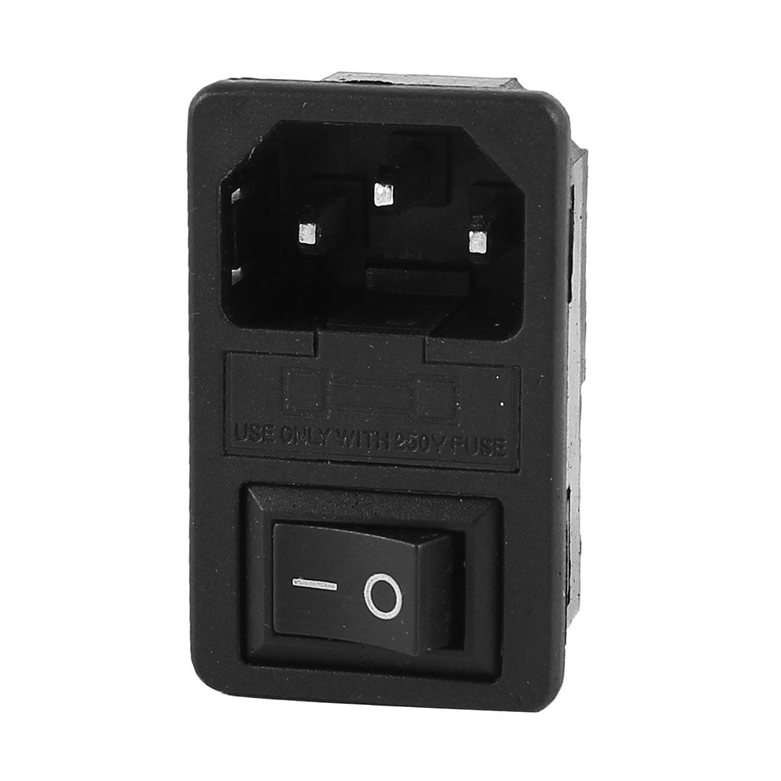 15A/250V 3pin AC power socket with maile Power Rocker Switch Fused IEC320 