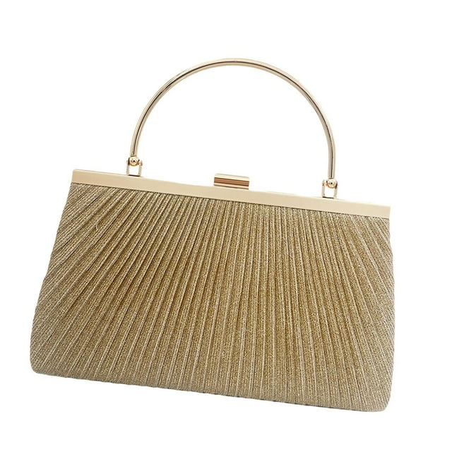 Bolso de mano de noche elegante bolso de noche para cena, vacaciones, regalo de cumpleaños Oro