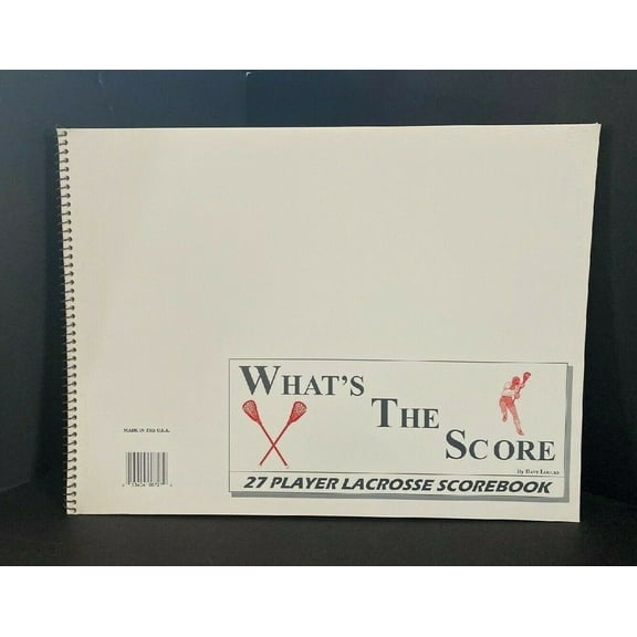 WHAT'S THE SCORE 27 PLAYER LACROSSE SCOREBOOK NEW