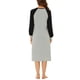 thumbnail image 3 of INSPIRE CHIC Vestido de salón para mujeres, pijama de camisa de dormir, con mangas largas, cuello Henley, camisones con bolsillos, L Gris, 3 of 6