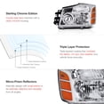 thumbnail image 4 of VIPMOTOZ Chrome Housing OE-Style Headlight Headlamp Assembly For 2004-2015 Compatible with Nissan Titan & 2005-2007 Armada, Driver & Passenger Side, 4 of 5