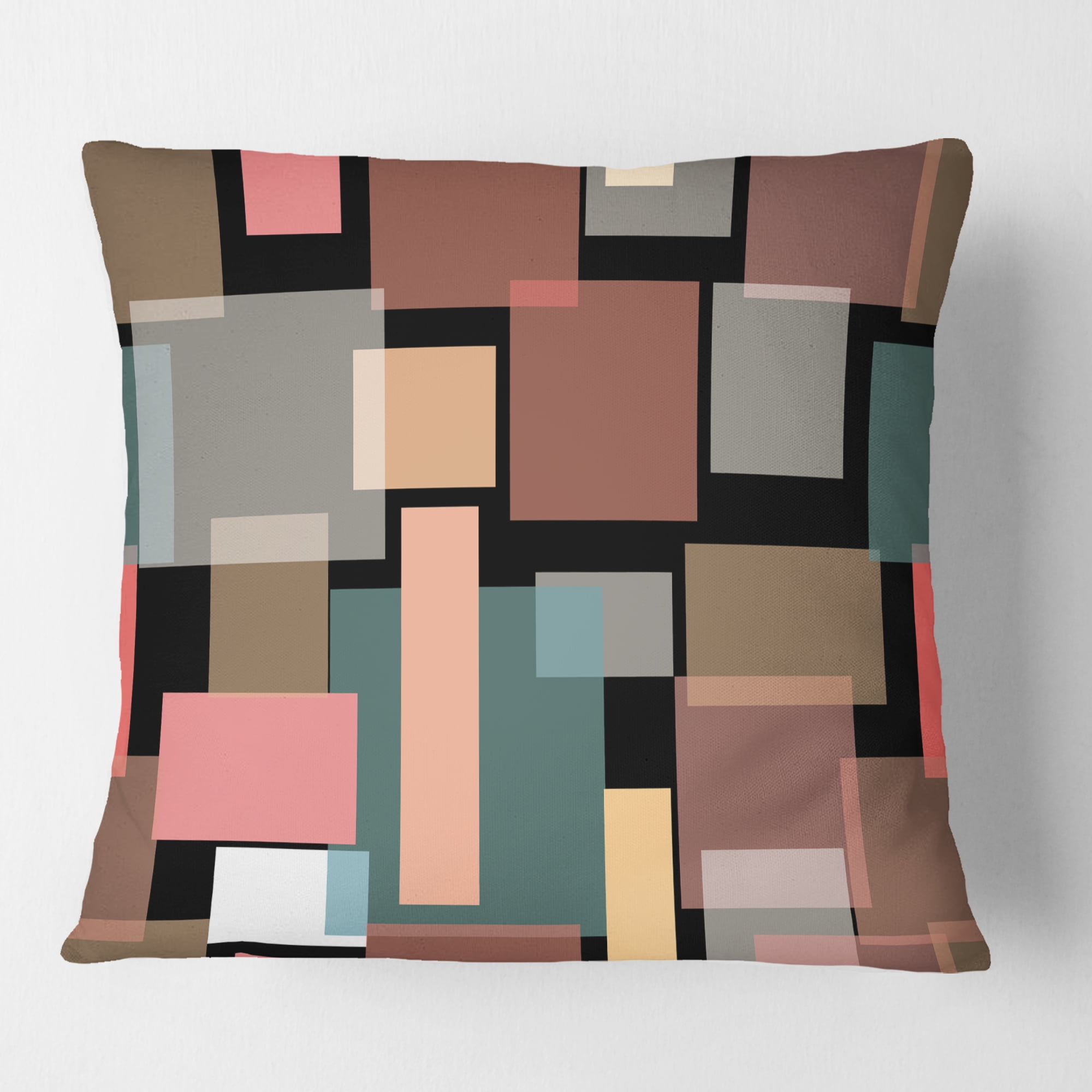 Designart Retro Square Design II' Mid-Century Modern Throw Pillow - 16x16