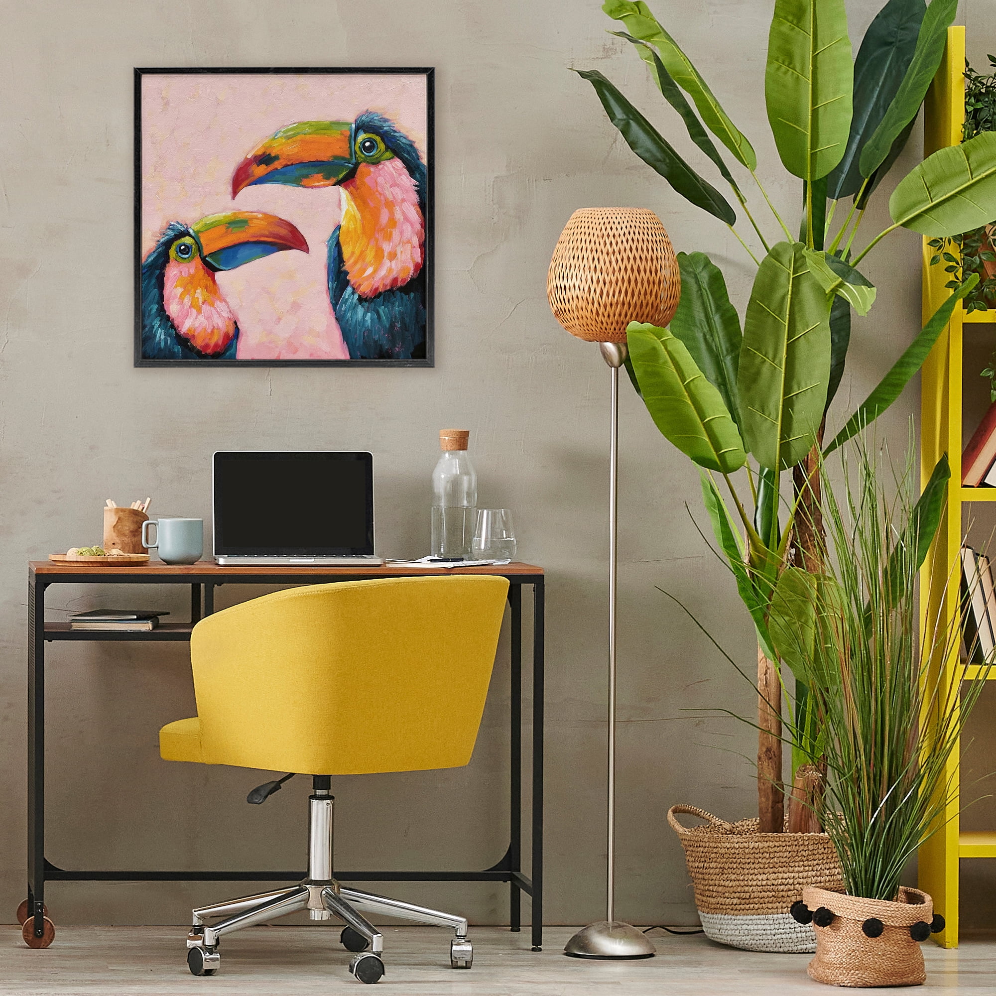 Stupell Industries Tropical Toucan Paradise Black Framed Giclee Art, design by Lucia Stewart