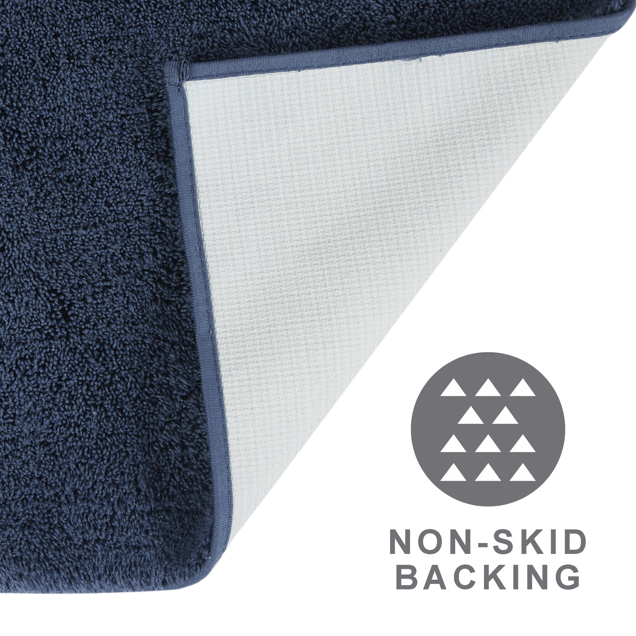 Mainstays Performance Recycled Polyester Bath Rug, Washed Indigo, 24" x 40"