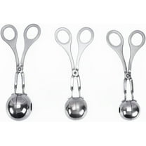 ABPETE 3 Pack Meatball Maker Scoops Stainless Steel Meat Baller Maker Meatball Scoop Ball Maker None-Stick Meatball,Mold Cake Pop,Cookie Dough Scoop for Kitchen Cooking (1.25"/1.42"/1.57")