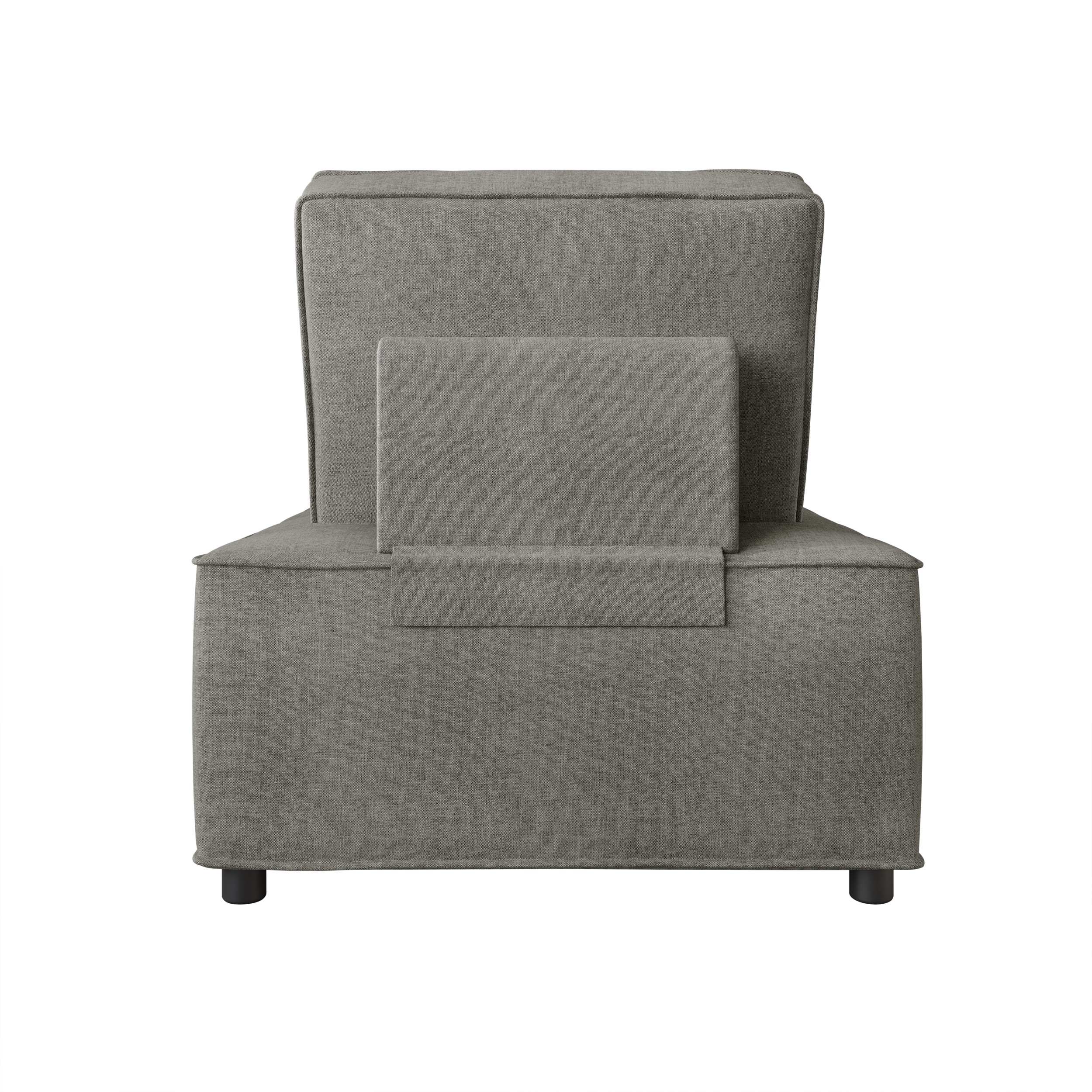 Home Design Lancy Linen Tufted Square Accent Chair for Living Room, Bedroom, and Office, Gray