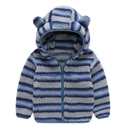 

Toddler Girls Boys Fleece Hooded Jacket Zip Up Plush Coat Warm Winter Outwear Cardigan with Ears Fall Winter Outfits Baby Clothes