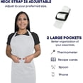 thumbnail image 4 of Kaufman -2 Pack kitchen Apron ,Cotton Adjustable Bib Apron with Two Front Pockets (WHITE), 4 of 5