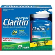 2 Pack - CLARITIN 24-Hour Indoor & Outdoor Non-Drowsy Allergy Relief Tablets 30 ea