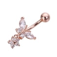 thumbnail image 4 of Racing Butterfly Butterfly Zircon Surgical Steel Navel Piercing Belly Button Rings Body Jewelry, 4 of 7