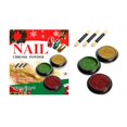 thumbnail image 1 of Pigmentos metálicos para uñas en 3 colores: verde/rojo/cromo, textura fina, fáciles de aplicar, para uñas de gel/manicuras DIY, con palitos de esponja, 0,35 g cada uno, 1 of 8