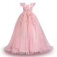 thumbnail image 4 of ATOGUTA Formal Dresses for Teens Pink Sleeveless Tulle Long Formal Wedding Pageant Party Fancy Princess Ball Gown Dresses 5T-15, 4 of 6