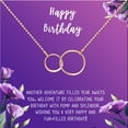 thumbnail image 2 of Anavia Happy Birthday Gifts Stainless Steel Fashion Necklace Birthday Card Jewelry Gift for Her, Birthday Gift for Friend-[Rose Gold Infinity Double Ring,Royal Purple Gift Card], 2 of 3