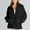 Black winter coats for women, variant on Usmixi 2025 Winter Womens Sweatshirt Coats Sweatshirts Jackets for Women Sports Loose Casual Solid Open Front Zipper Coats Winter Soft Long Sleeve Stand Neck Outwear with Pocket