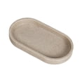 thumbnail image 2 of Bandeja de dispensador de jabón 7.8x3.9 pulgadas Sleek Forma ovalada bandeja de tocador versátil para cepillos de maquillaje accesorio decorativo Beige, 2 of 8