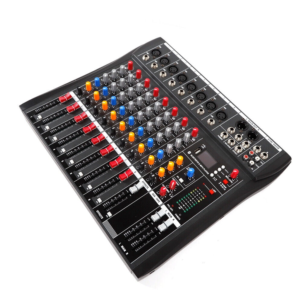 8-Channel Bluetooth Mixing Console Studio Audio Mixer Power Mixing Amplifier