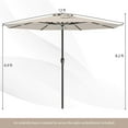 thumbnail image 3 of Costway 12 FT Patio Umbrella Outdoor Market Umbrella with Crank Handle 8 Sturdy Ribs Beige, 3 of 10