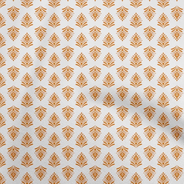 oneOone Rayon Mustard Yellow Fabric Asian Block Craft Projects Decor Fabric Printed By The Yard 56 Inch Wide