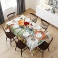 thumbnail image 6 of Sage Green Fall Pumpkins Table Cloth Waterproof Tablecloths, Thanksgiving Autumn Rustic Leaf Tablecloth Dining Table Cover for Kitchen Party Tabletop Outdoor, Rectangle Tablecloth 54x108 Inch, 6 of 9