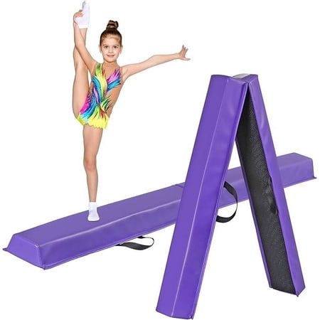 6ft Folding Gymnastics Balance Beam Foam Floor Balance Beam Bar With Anti-Slip Base Walking Beams Home Gymnastics Equipment For Adults