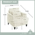 thumbnail image 5 of MOONMISS Mid-Century Chenille Solid Print Removable Back Cushion Armchair, Beige, 5 of 5