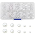 thumbnail image 1 of 1 Boîte Perles Rondes Blanches Perles en Vrac Perles Imitation Perles pour Bracelet Boucle d'Oreille, 1 of 9