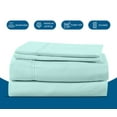 thumbnail image 5 of 4-Piece Queen Sleeper Sofa Sheet Set, 100% Egyptian Cotton, 800 Thread Count, Fits 8" Deep Pull-Out Couch Mattress (60" x 74") - Aqua Blue Solid, 5 of 5