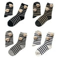 thumbnail image 6 of Milue Korean Women Girl Cotton Crew Socks Cute 3D Stuffed Bear for Head for Doll Striped Print Casual Student Harajuku Kawaii Mid Tube Anklet Hosiery, 6 of 10
