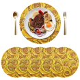 thumbnail image 5 of Ryvnso Yellow Roses Flowers Round Plate Mats Dining Table Placemat Set of 4 for Holiday Decoration, 5 of 7