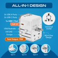thumbnail image 3 of Adaptador de viaje universal Ceptics 6 en 1 con PD USB-C de 70 W, 3 of 9
