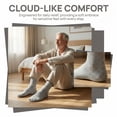 thumbnail image 5 of Kodal Copper-Infused Wide Cuff Socks for Swollen Feet & Neuropathy 3 Pair Non-Binding Diabetic Socks with Cushion, Men Women, Grey, 5 of 9