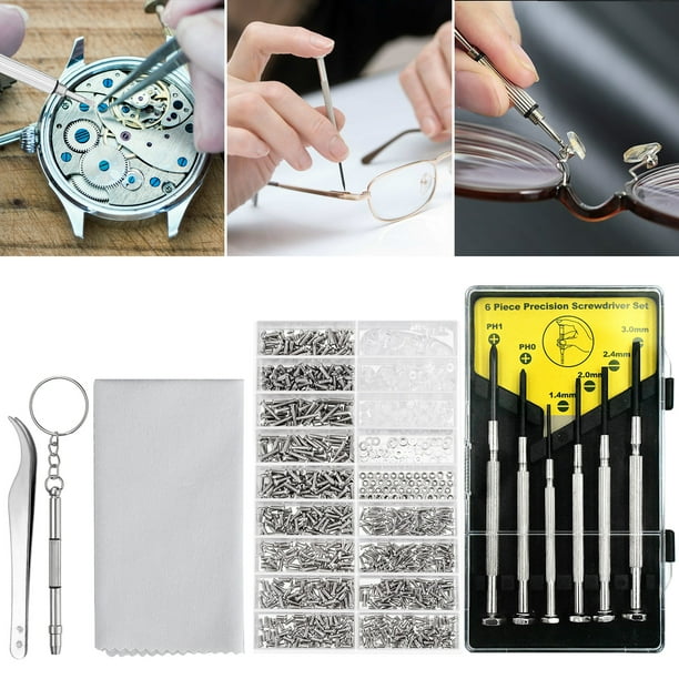 TSV Eyeglass Repair Kit, 8 Types Screws Kit and Nose Pads, 6pcs