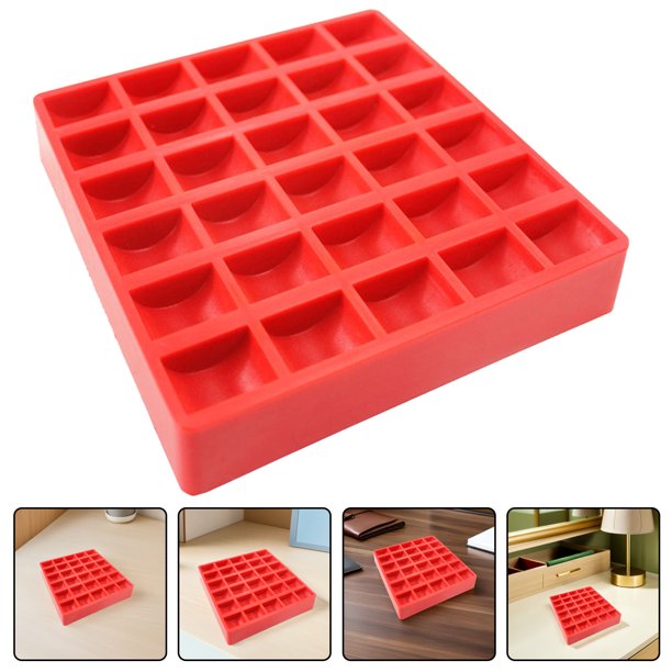 unbranded Caja Para Coleccionar Monedas De Plástico Rojo Con Y Material ABS