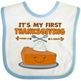 thumbnail image 3 of Inktastic It's My 1st Thanksgiving with Cute Smiling Pumpkin Pie Boys or Girls Baby Bib, 3 of 4