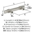 thumbnail image 3 of Amerock Central 3 inch (76mm) Center-to-Center Satin Nickel Cabinet Pull, 10 Pack, 3 of 4
