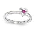 thumbnail image 1 of Bague Cœur Rubis Créé en Argent Sterling Stackable Expressions Taille 7, 1 of 3