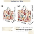 thumbnail image 3 of Butterflies Leaves Orange Corduroy Tote Bag Handbag Large Messenger Bag Shoulder Crossbody Zipper Bag Purse, 3 of 8