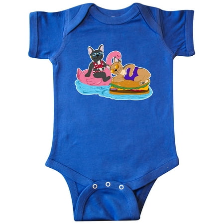 

Inktastic Pool Floaties with Cute French Bulldogs Gift Baby Boy or Baby Girl Bodysuit