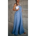 thumbnail image 3 of Women's Loose Adjustable Strap Wide Leg Denim Bib Overall Jeans Pants, 3 of 11