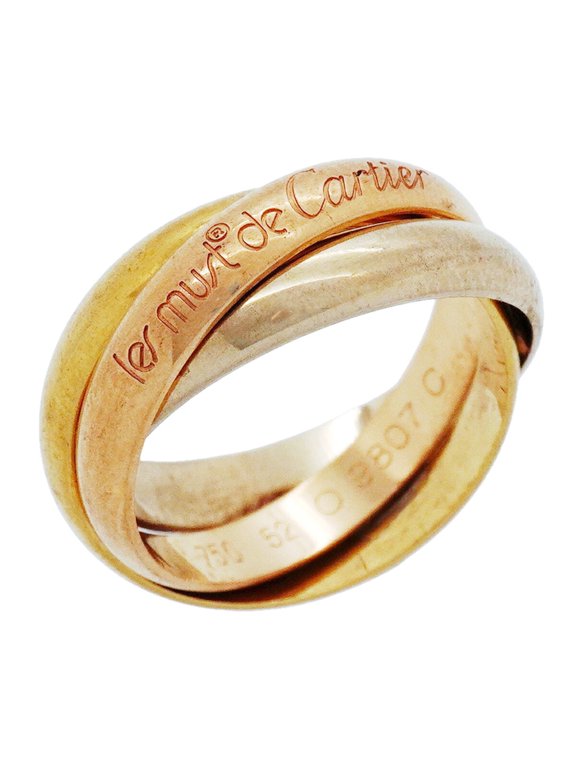 Pre-Owned Cartier Trinity Classic Ring, available in 18K Yellow Gold (KYG), White (18KWG), and...