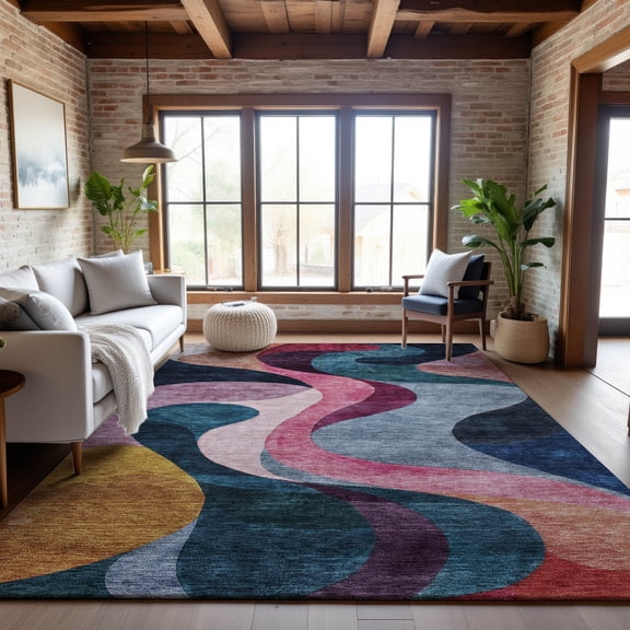 Addison Rugs Mayfield Premium Machine Washable Transitional Contemporary Green Rectangle Rug, 9' x 12'