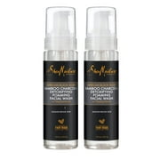 (2 pack) (2 pack) SheaMoisture African Black Soap Bamboo Charcoal Detoxifying Foaming Facial Wash, 7.8 oz