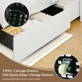 thumbnail image 6 of 4 Ever Winner Twin Size Upholstered Bed Frame with LED Light, 2 Drawers, Diamond Tufted Headboard, White, 6 of 10