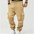 thumbnail image 6 of Yusimy Men's Solid Color 2-Piece Hoodie Cargo Set Long Sleeve Elastic Waist Drawstring Pocket Casual Sports, 6 of 8